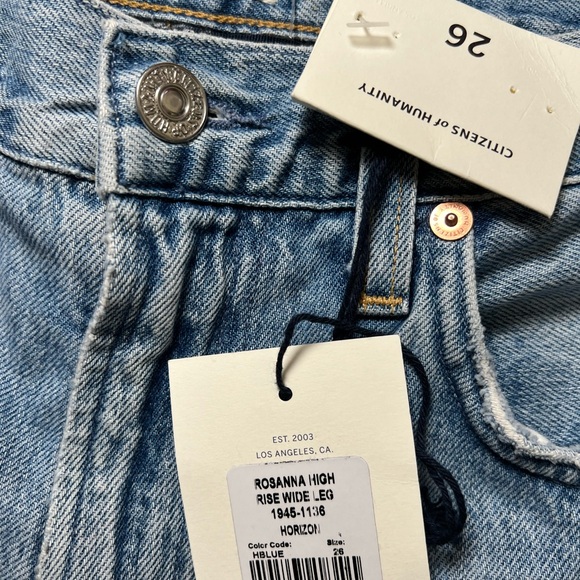 Citizens of Humanity Rosanna High Rise Wide Leg Jeans Horizon Wash Size 26 - Picture 6 of 9